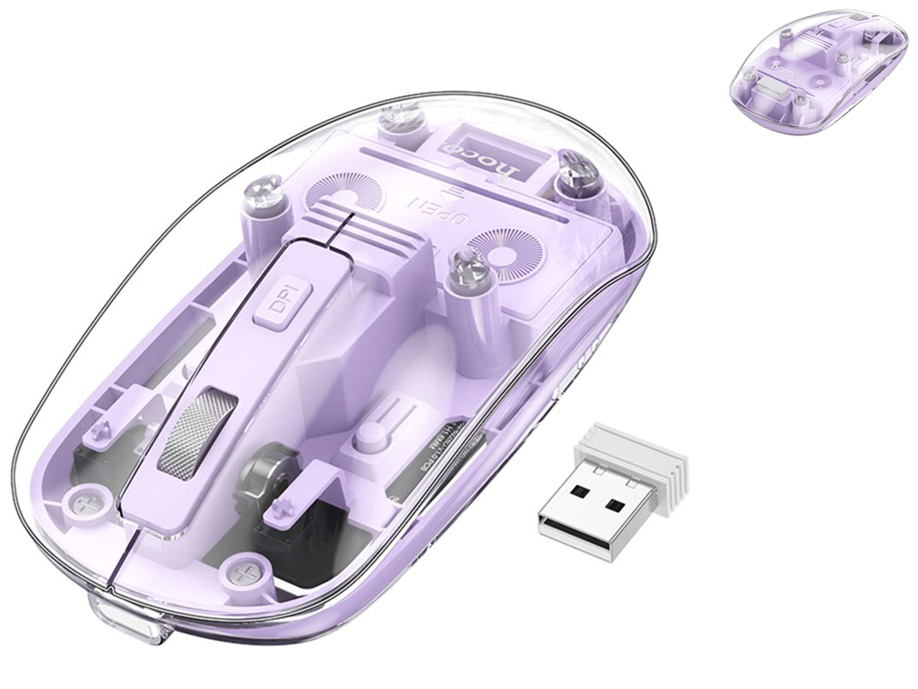 Бездротова Миша Hoco GM29 Mysterious dual-mode (2.4G+ Bluetooth) silent Колір Фiолетовий