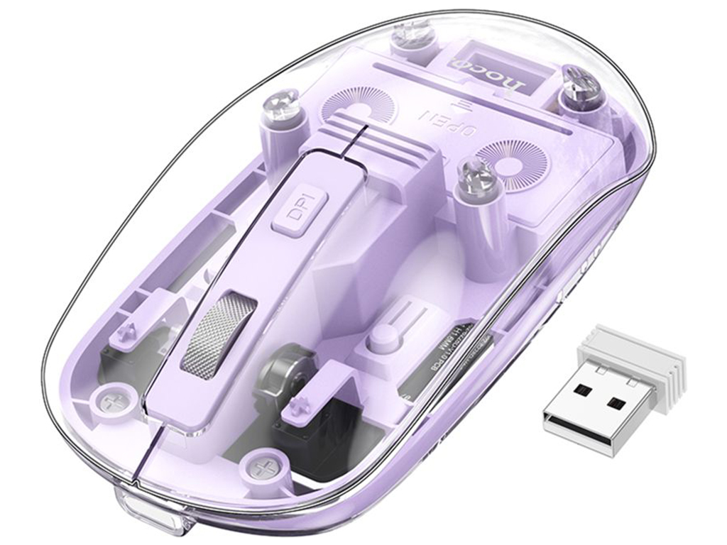 Бездротова Миша Hoco GM29 Mysterious dual-mode (2.4G+ Bluetooth) silent Колір Фiолетовий