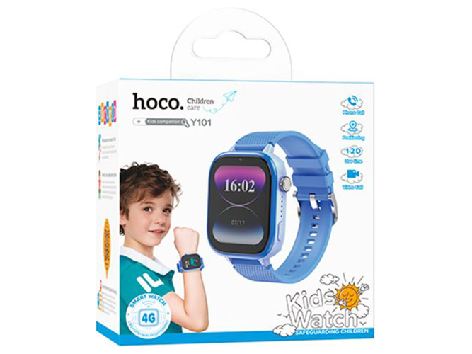 Детские смарт часы Hoco Y101 4G GPS Цвет Синий