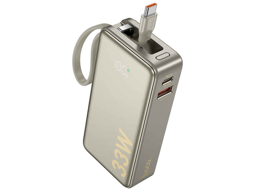 Універсальна мобільна батарея Hoco Q27A Jewel 33W with cable 10000mAh Колір Титанове золото