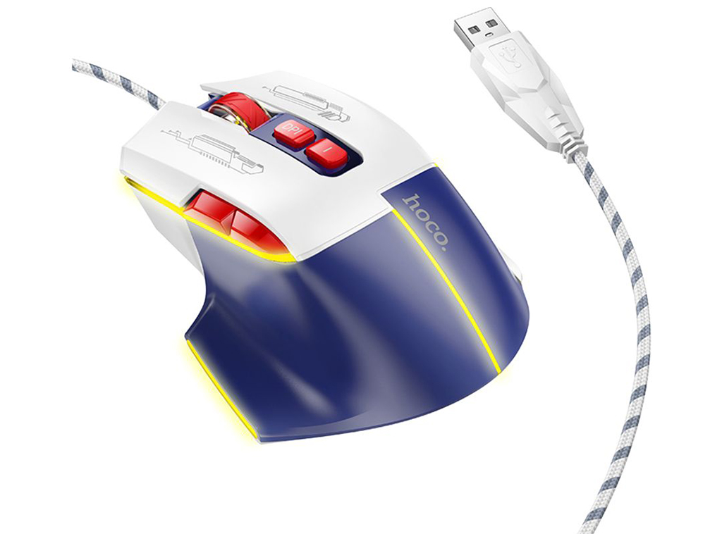 USB Миша Iгрова Hoco GM31 Overlord luminous Колір Білий синій