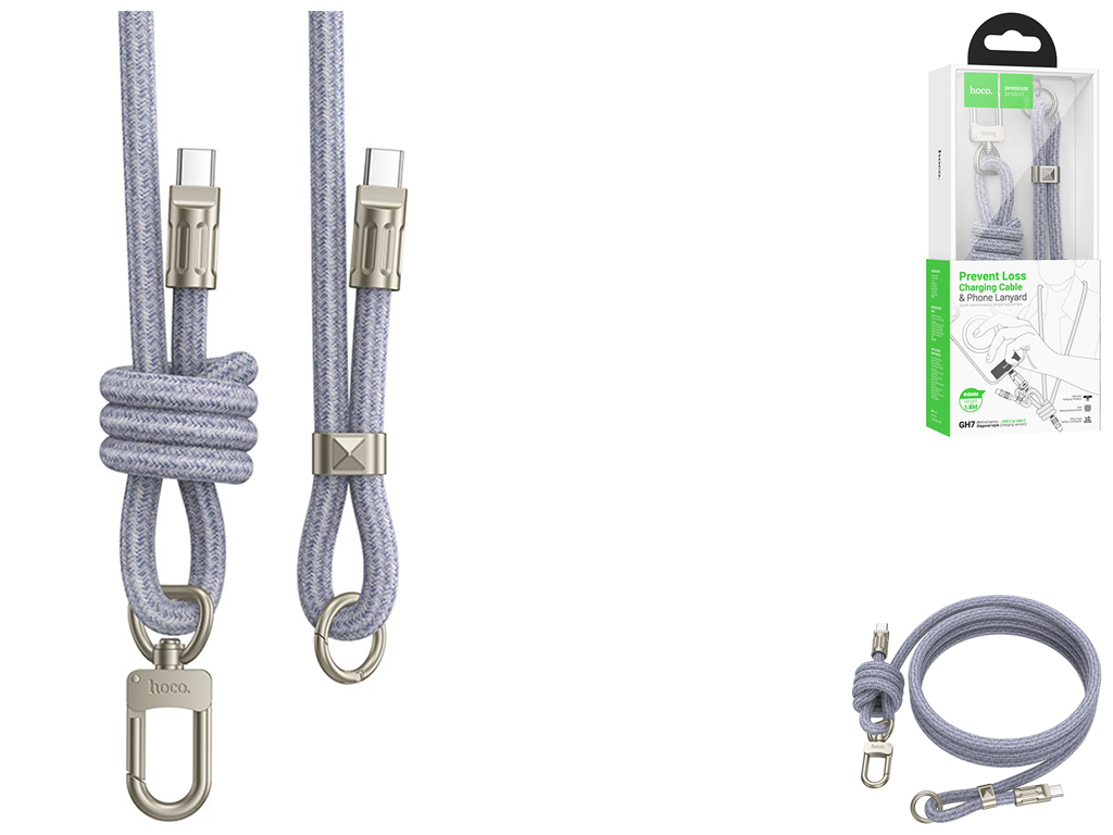 Кабель USB Hoco GH7 Type-C to Type-C 60W 1.8м Цвет Синий