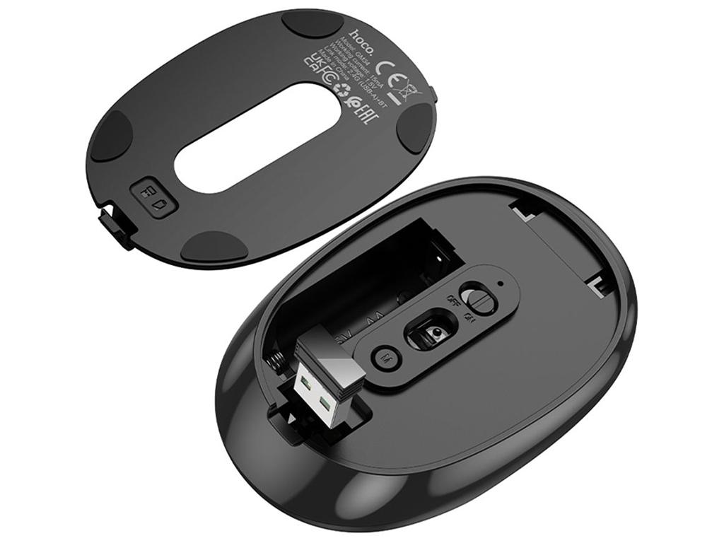 Бездротова Миша Hoco GM34 Nuevo dual mode (2.4G + Bluetooth (3.0+5.2)) Колір Бiлий