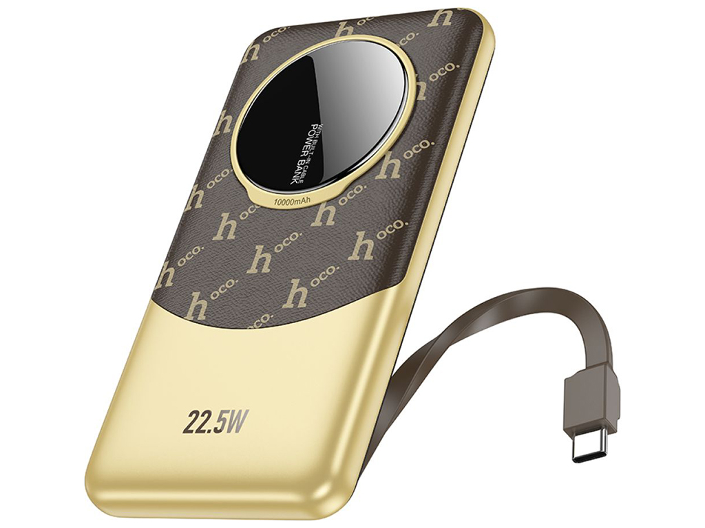Універсальна мобільна батарея Hoco Q29 Nobility 22.5W+PD20W with cable(Type-C) 10000mAh Коричневий