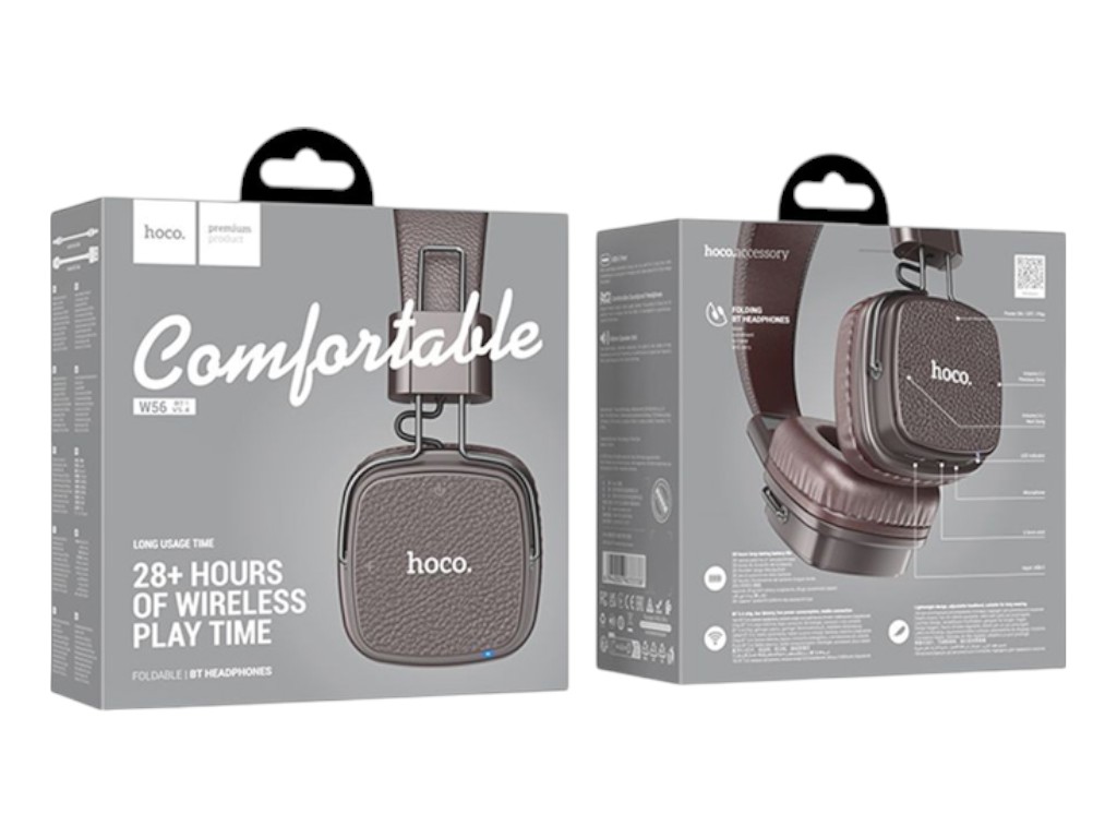 Bluetooth стерео гарнітура Hoco W56, коричневий