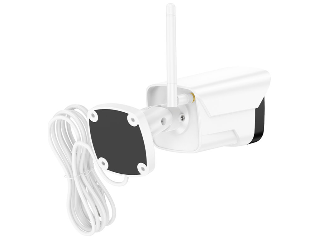 Камера вулична Hoco D4, HD 1080, Wi-Fi, IP65, кабель 3м, пластик, алюміній, 106×65×80мм, колір білий