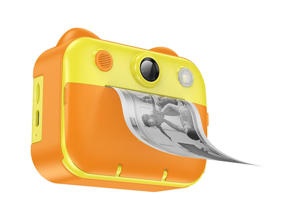 Камера дитяча Hoco DV204, термодрук 57мм, дисплей 2.4", слот TF до 64GB, 1200mAh, колір жовтий