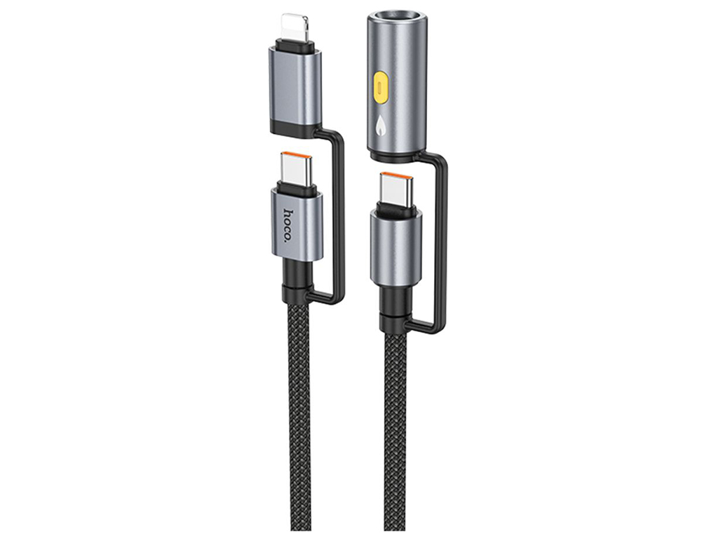 Кабель USB Hoco U138 USB-C/iP to USB-C/Cigarette Lighter 1.2м Колір Чорний