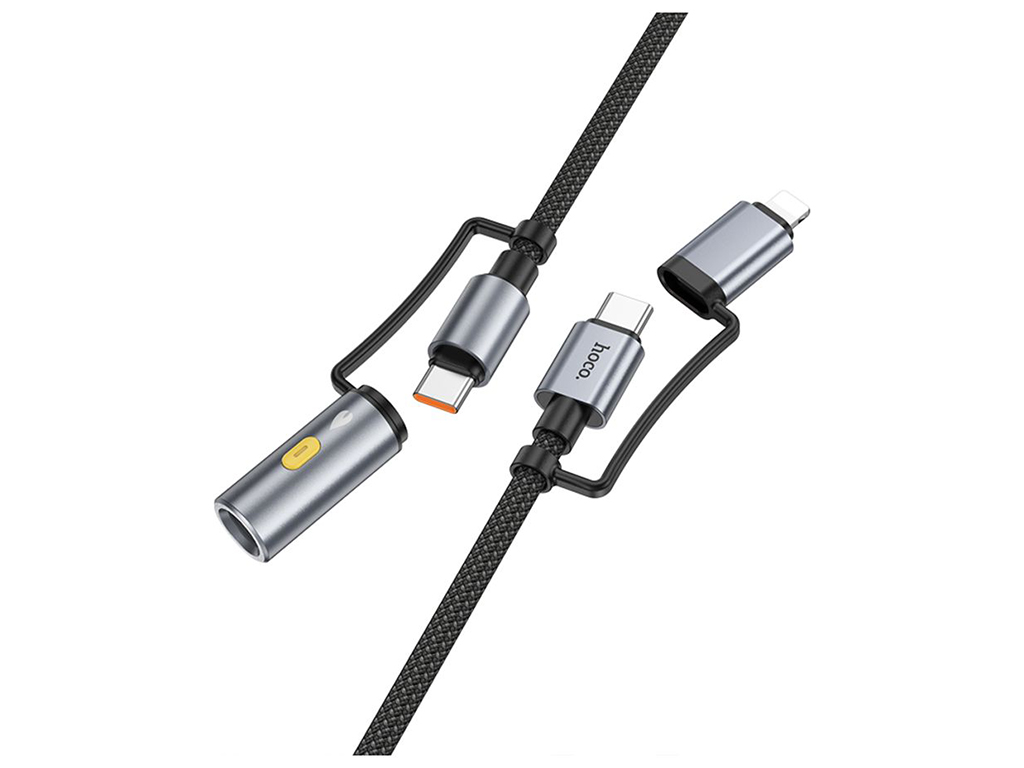 Кабель USB Hoco U138 USB-C/iP to USB-C/Cigarette Lighter 1.2м Колір Чорний