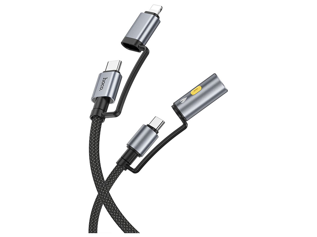 Кабель USB Hoco U138 USB-C/iP to USB-C/Cigarette Lighter 1.2м Колір Чорний