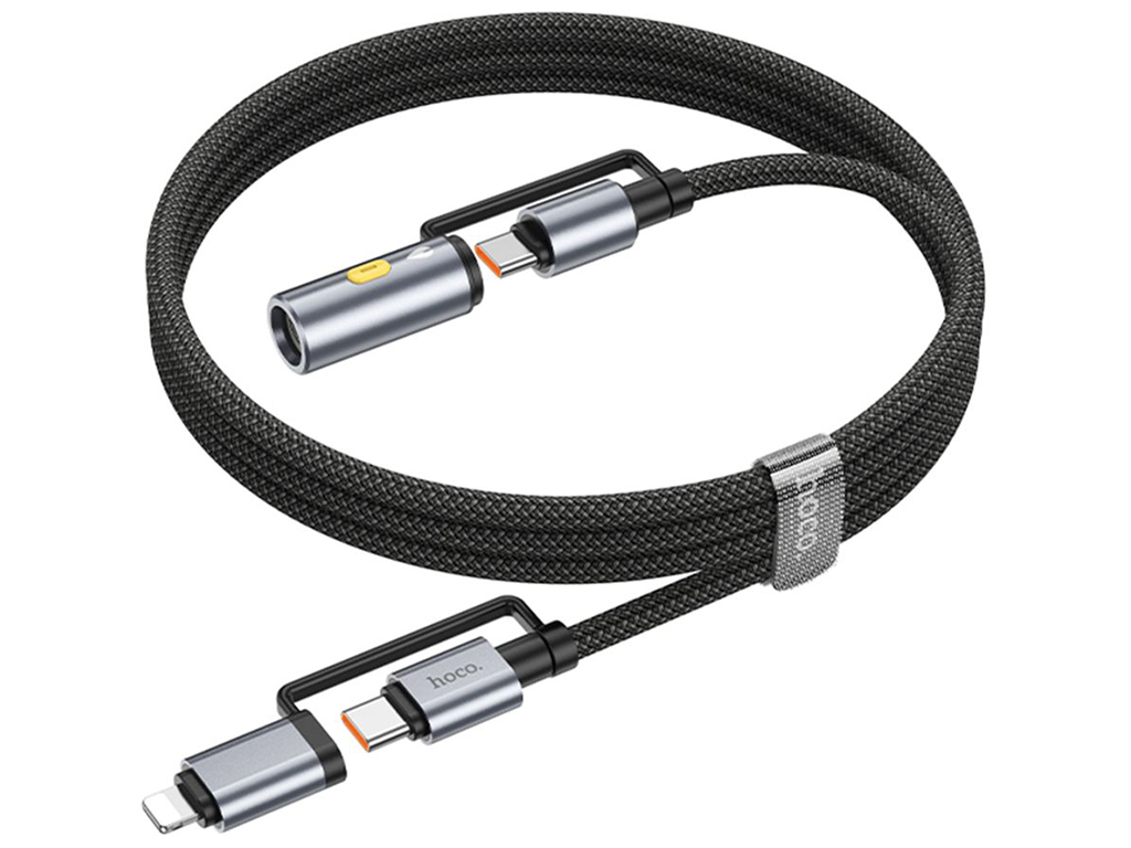 Кабель USB Hoco U138 USB-C/iP to USB-C/Cigarette Lighter 1.2м Колір Чорний