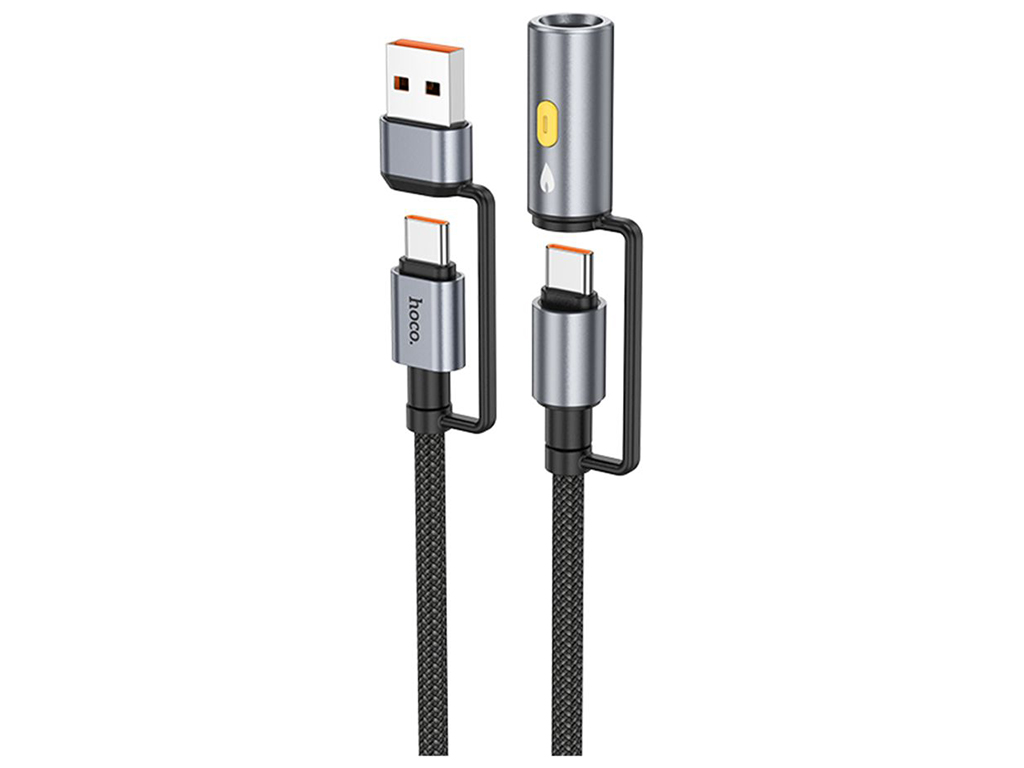 Кабель USB Hoco U138 USB/USB-C to USB-C/Cigarette Lighter 1,2м Колір Чорний