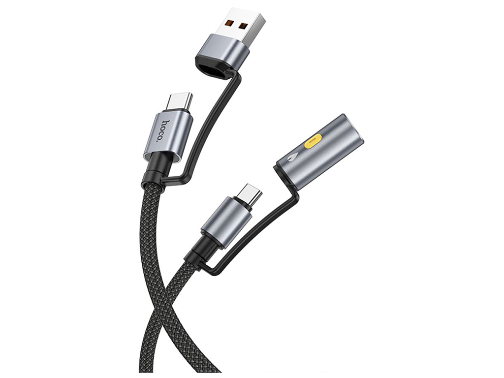Кабель USB Hoco U138 USB/USB-C to USB-C/Cigarette Lighter 1,2м Колір Чорний