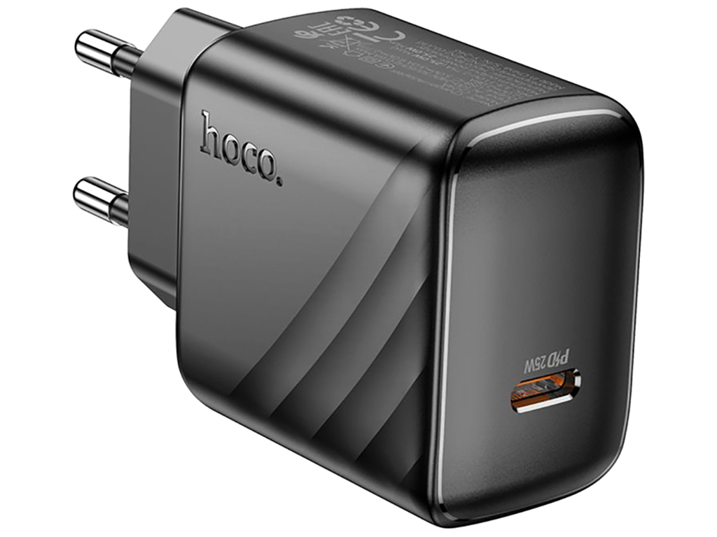 Мережевий зарядний пристрій Hoco CS24A 1USB-C PD/QC 25W, колір чорний