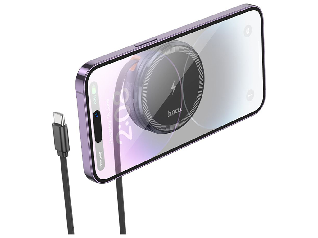 Бездротовий Зарядний Пристрій Hoco CQ18 2-in-1 15W Magnetic (iWatch) Колір Сiрий