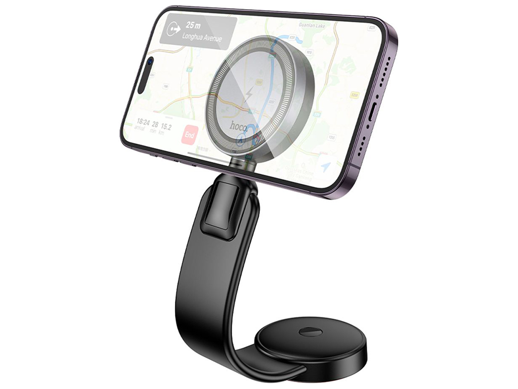 Автотримач Hoco HW29 Magnetic Ring Wireless 15W Колір Чорно-Сiрий