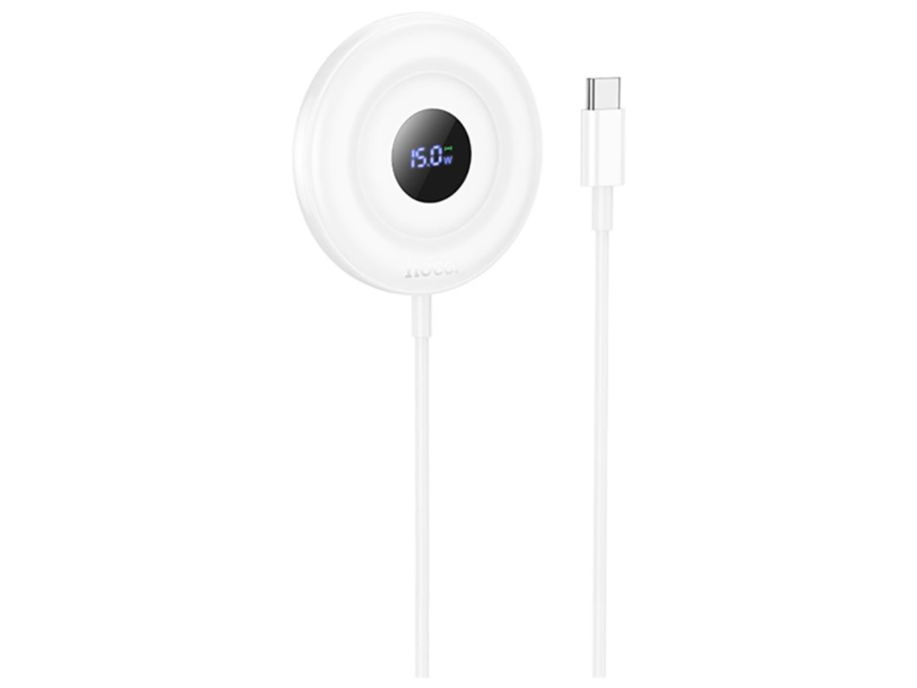 Бездротовий Зарядний Пристрій Hoco CW61 Magnetic 15W LED Display Колір Бiлий