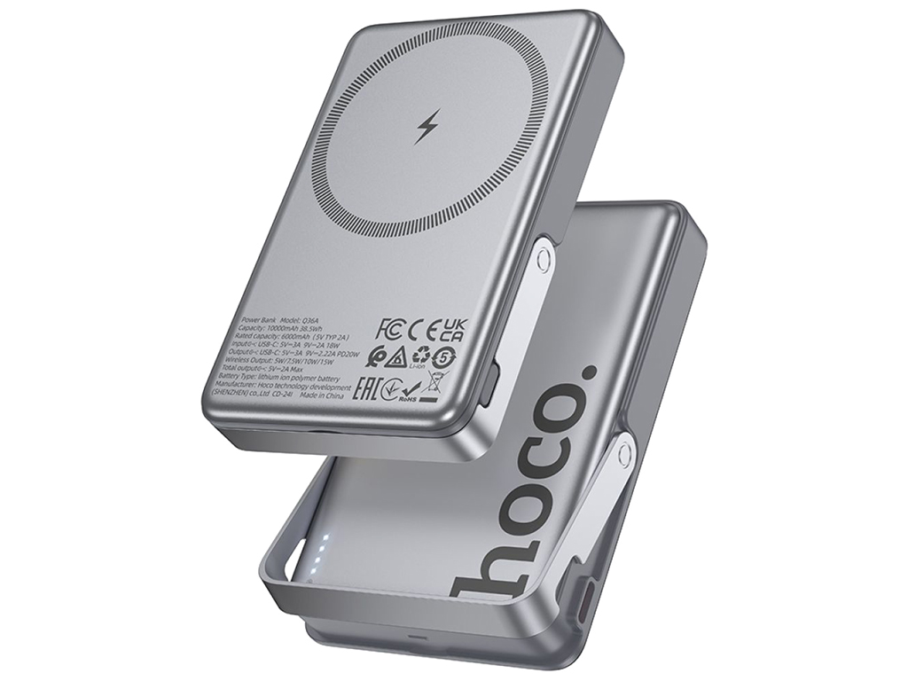 Універсальна мобільна батарея Power Bank Hoco Q36A Sunlight PD20W, 10000mAh, колір сірий