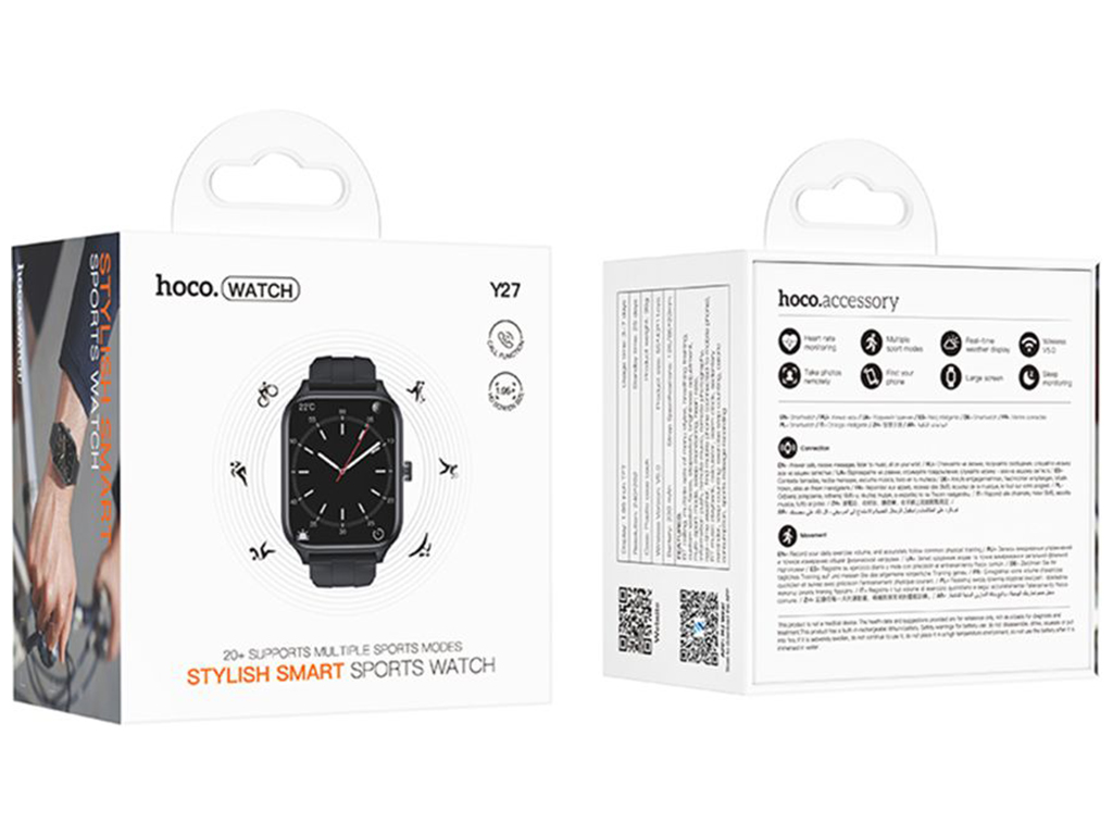 Смарт Годинник Hoco Y27 Smart sports watch Колір Чорний