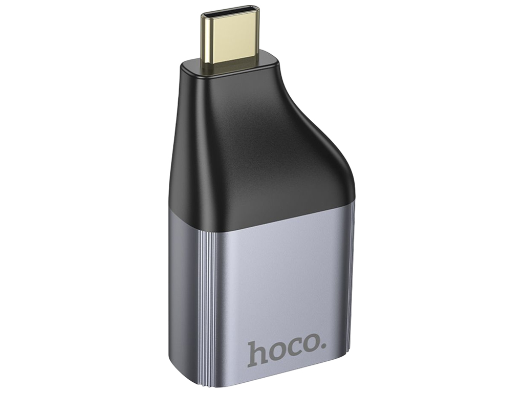Перехідник Hoco UA33, Type-C to HDTV, 4K @ 30Hz, металевий корпус, Plug&Play, 52×26×14мм, сірий