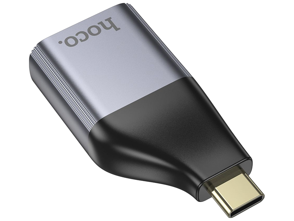 Перехідник Hoco UA34, Type-C to VGA, 2K 60Hz, алюміній + ABS, 52×26×14мм, колір сірий