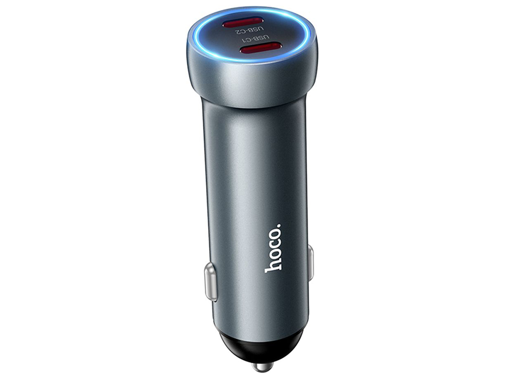 Автомобільний Зарядний Пристрій Hoco Z54B 2USB-C PD60W/QC3.0 Колір Сiрий