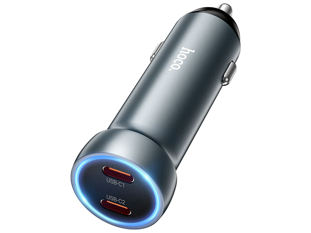 Автомобільний Зарядний Пристрій Hoco Z54B 2USB-C PD60W/QC3.0 Колір Сiрий