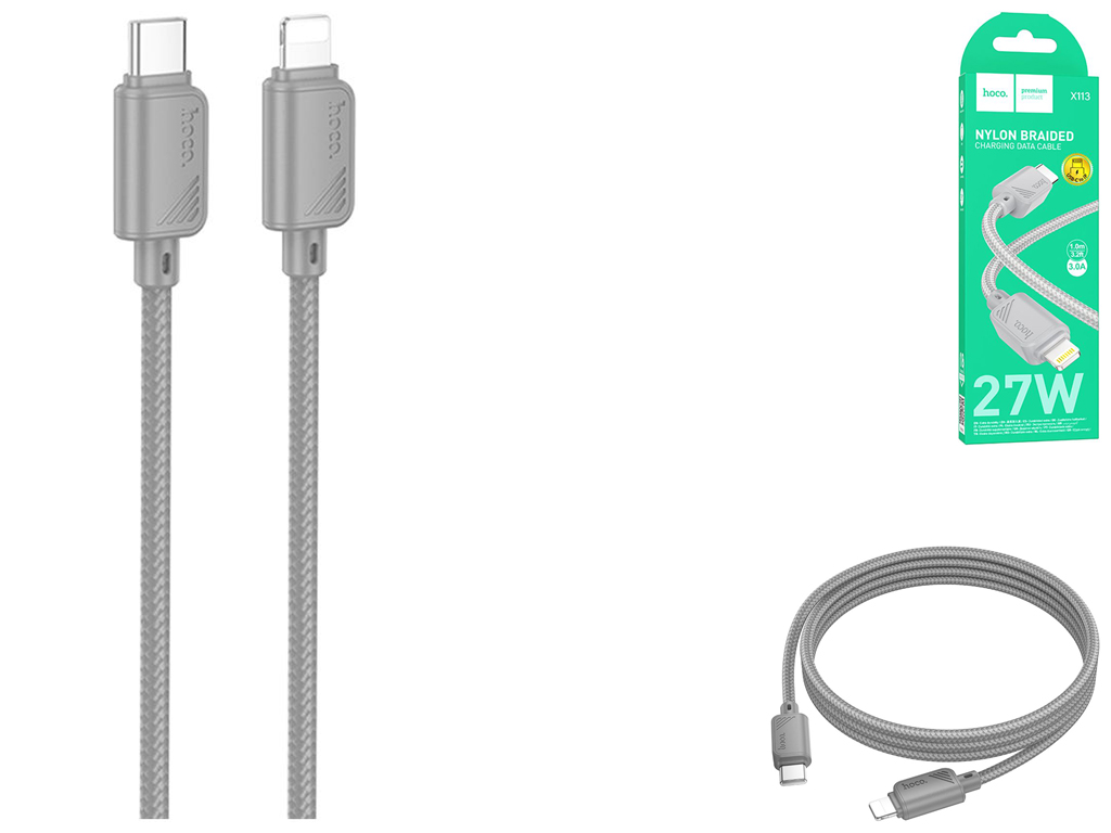 Кабель USB Hoco X113 Type-C to Lightning PD27W Колір Сiрий