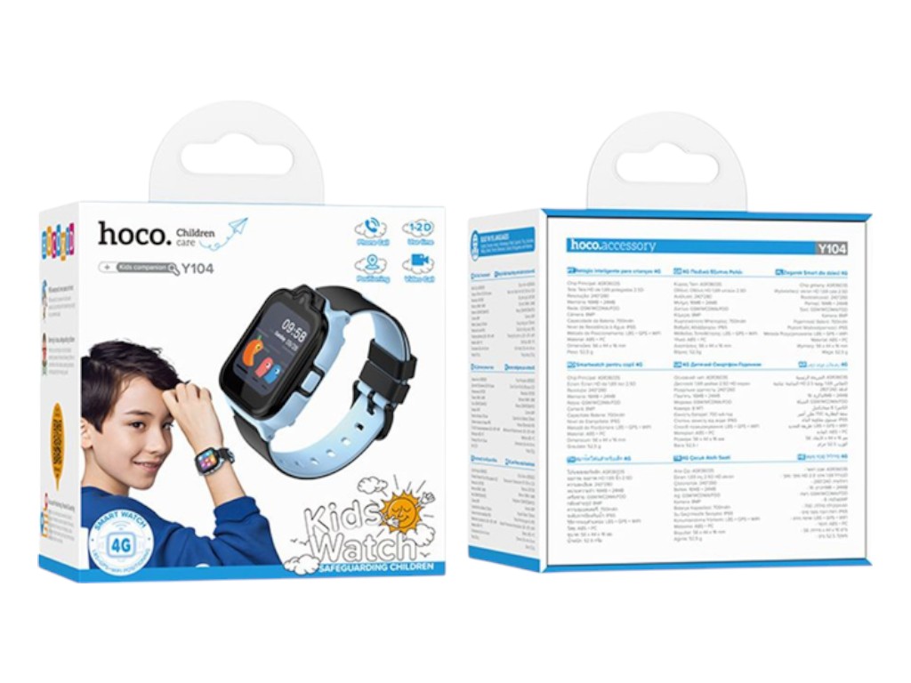 Дитячий смарт-годинник Hoco Y104 4G GPS, синій