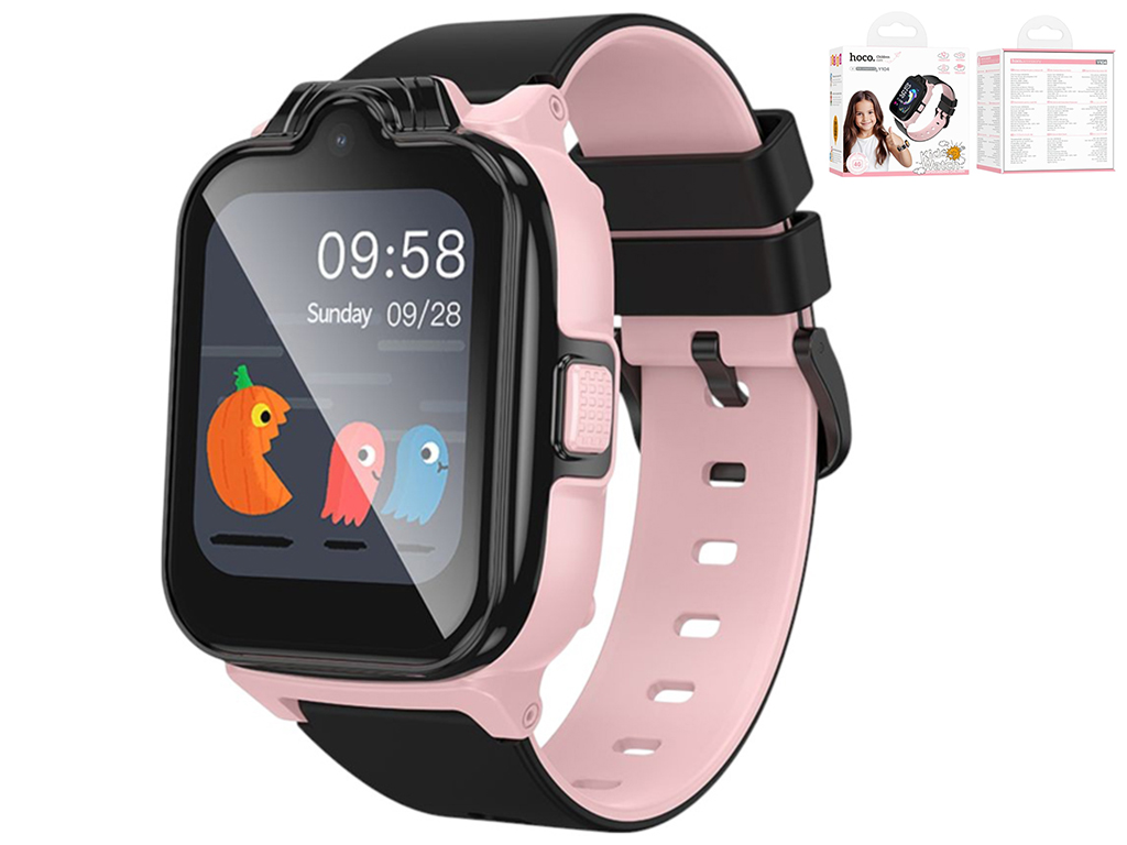 Дитячий смарт-годинник Hoco Y104 4G GPS, рожевий