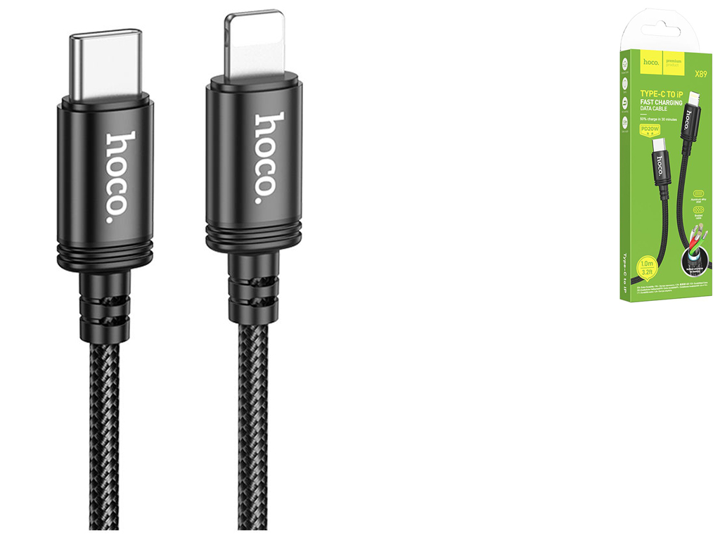 Кабель USB Hoco X89 Type-C to Lightning PD27W 2m Колір Чорний
