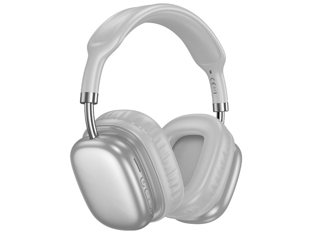 Блютуз стерео гарнитура Hoco W52, bluetooth 5.4, type‑c/aux, слот TF, 400mAh, цвет стальной