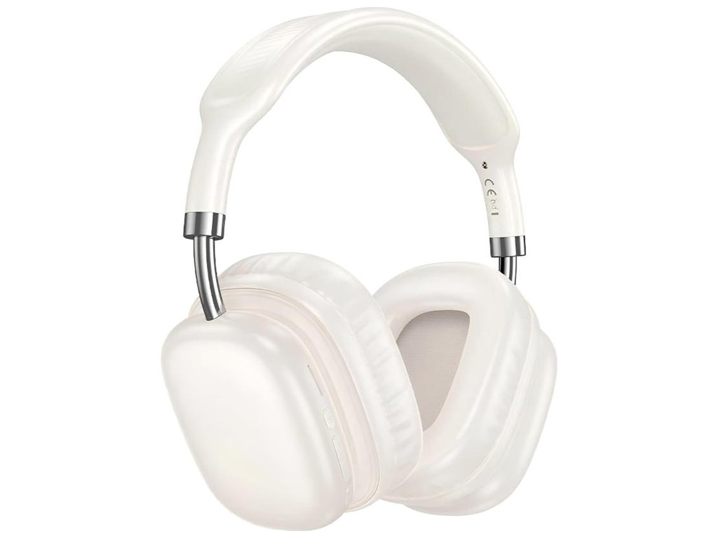 Bluetooth стерео гарнітура Hoco W52, bluetooth 5.4, type-c/aux, слот TF, 400mAh, колір молочно-білий