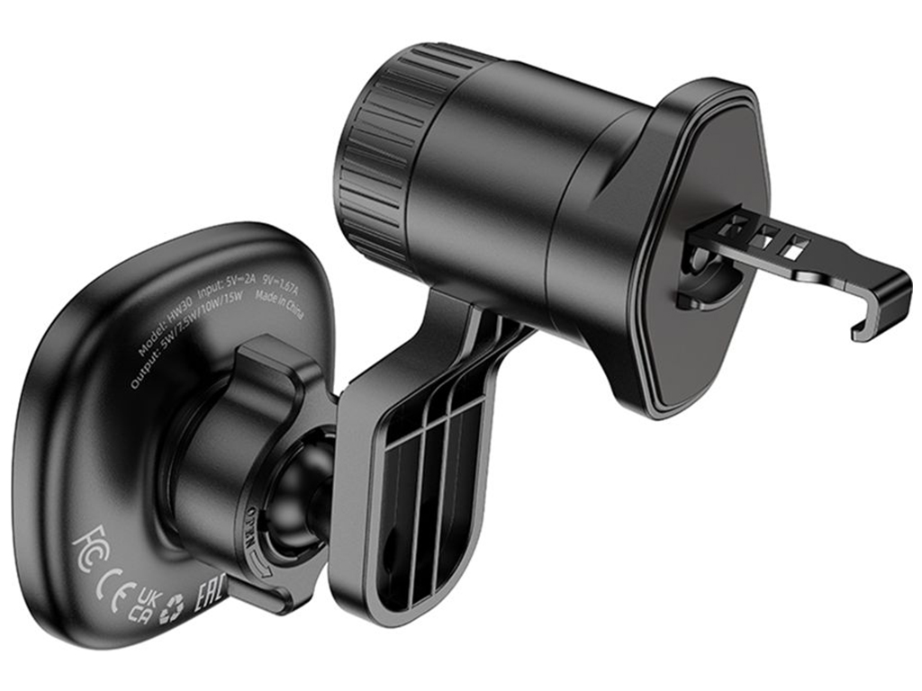 Автотримач Hoco HW30 4.5-7.0 inch Magnetic Ring Wireless 15W Колір Чорний