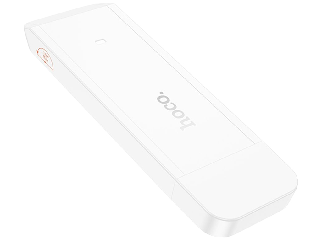 Модем Hoco HI40 Portable, Wi-Fi 2.4ГГц, USB-A, Micro SIM, 150Мб/с, 2 антенны, 103×33×9мм, белый