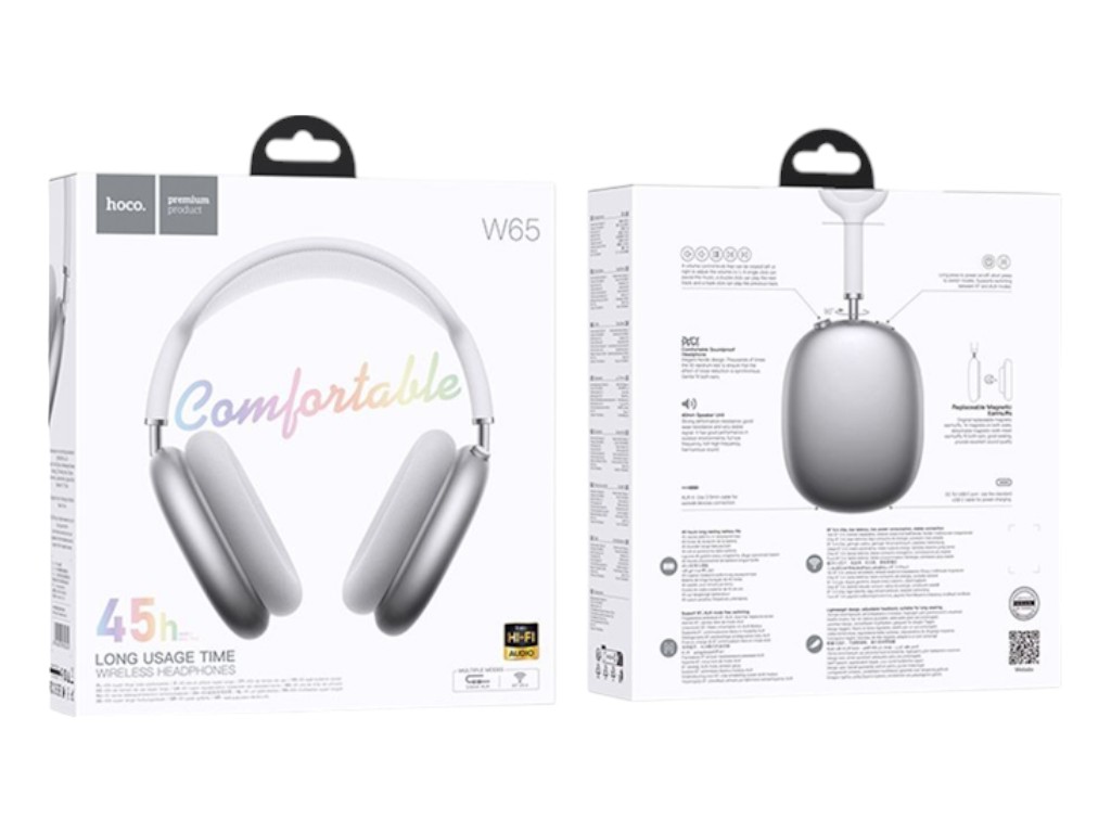 Bluetooth стерео гарнітура Hoco W65, сталевий