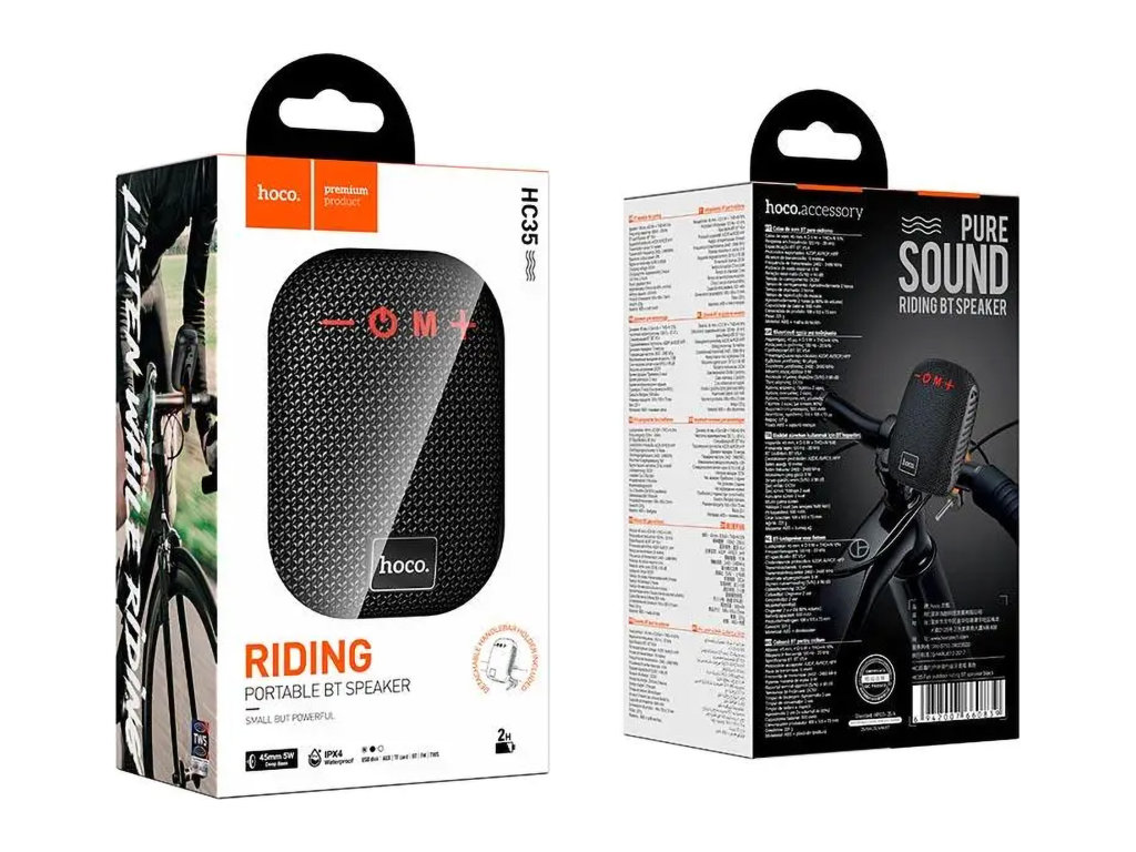 Колонка Hoco HC35, 5Вт, Bluetooth 5.4, 500mAh, Type-C, пластик, 70×97×50мм, колір чорний
