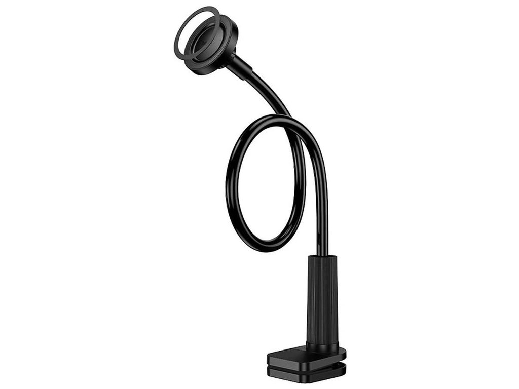 Тримач на прищіпці Hoco HD13 Ring Magnetic, для смартфонів/планшетів 4.5-7", пластик, колір чорний