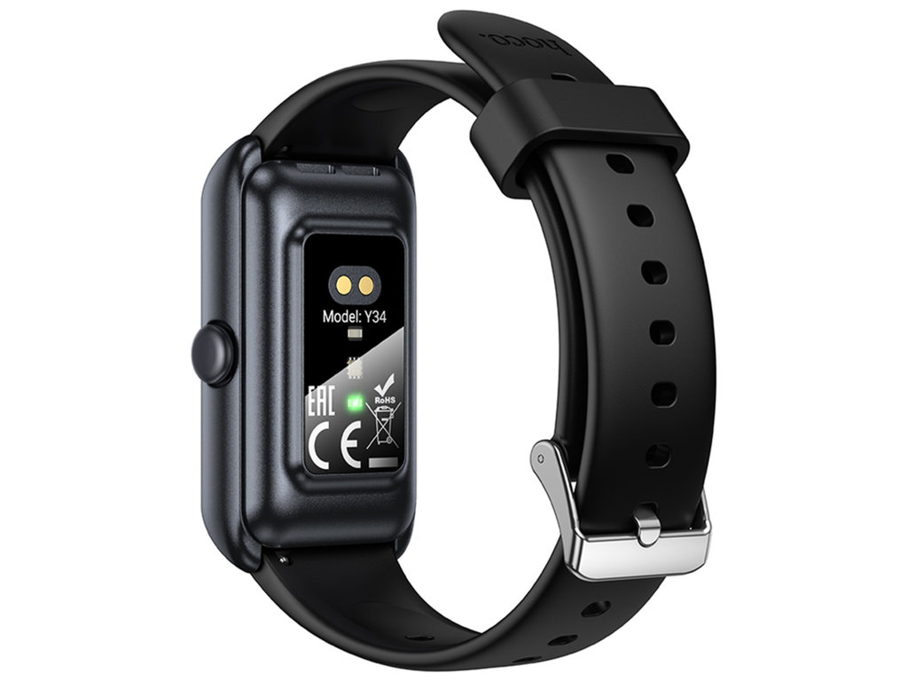 Смарт-годинник Hoco Y34, Bluetooth 5.3, 180мАч, TFT дисплей, пластик, силікон, 220×70×22мм, чорний