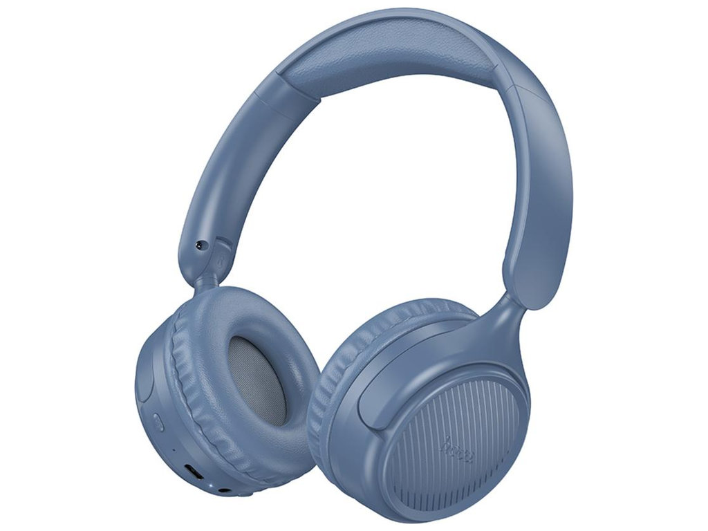 Bluetooth стерео гарнітура Hoco W66, складні, bluetooth 5.4, type‑c/aux, 300mAh, колір синій