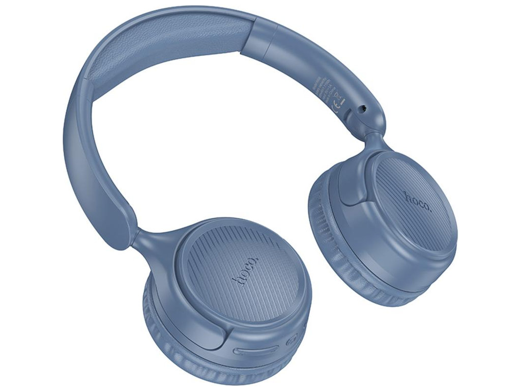 Bluetooth стерео гарнітура Hoco W66, складні, bluetooth 5.4, type‑c/aux, 300mAh, колір синій