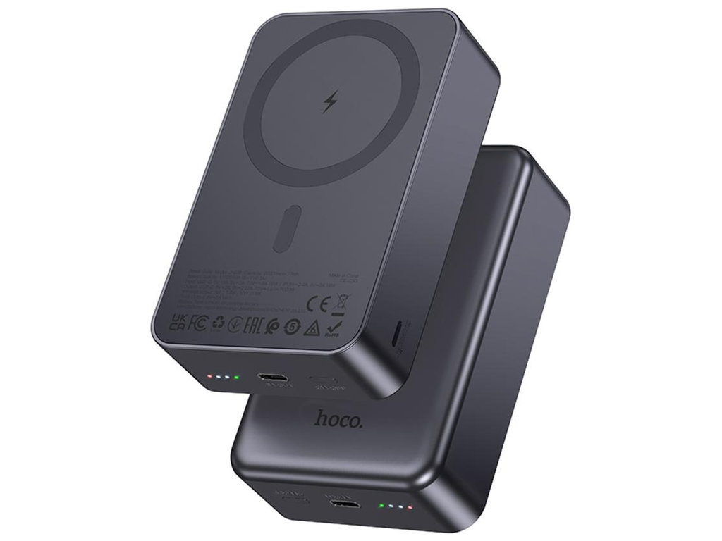 Power Bank Hoco J160B Original, PD20W, 20000mAh, магнітний, бездротова зарядка, ABS+PC, колір сірий