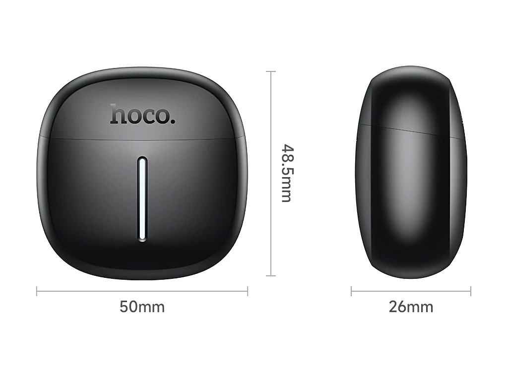 Бездротові навушники Hoco EQ33 Bluetooth 5.4 TWS, сенсор, чохол 300 мА·год, Type-C, чорні