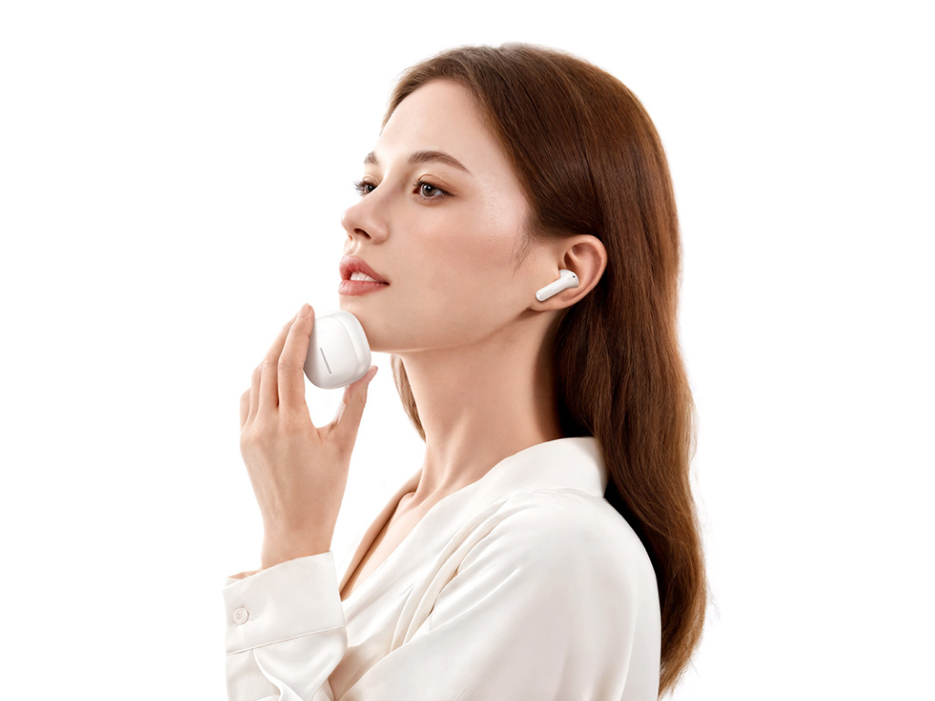 Бездротові навушники Hoco EQ33 Bluetooth 5.4 TWS, сенсор, чохол 300 мА·год, Type-C, білі