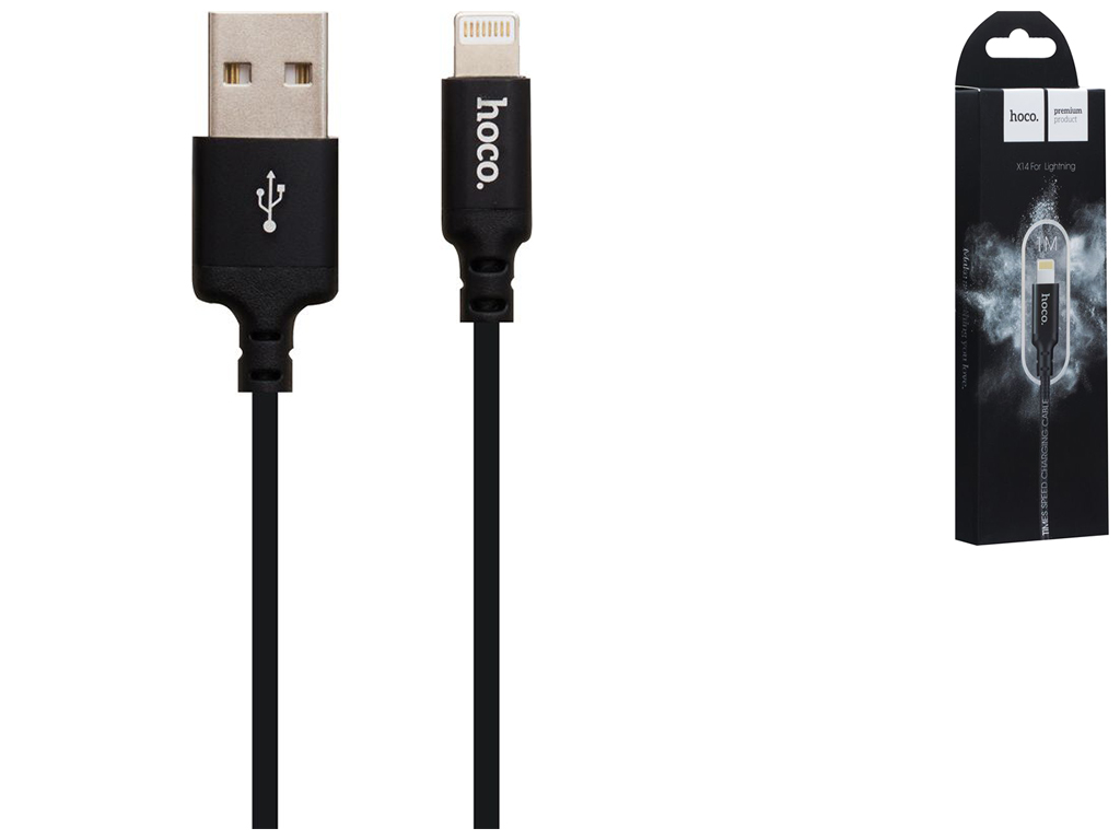Кабель USB Hoco X14 Times Speed Lightning, Чорний
