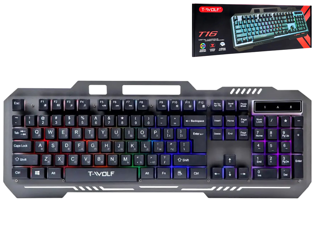 Клавиатура игровая TWolf T16, Цвет Черный