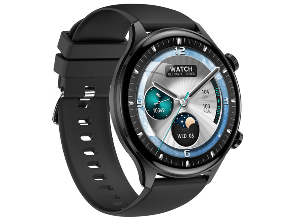 Смарт-годинник XO J14, AMOLED дисплей, Bluetooth, 300мАч, цинковий сплав, скло, 160×90×30мм, чорний