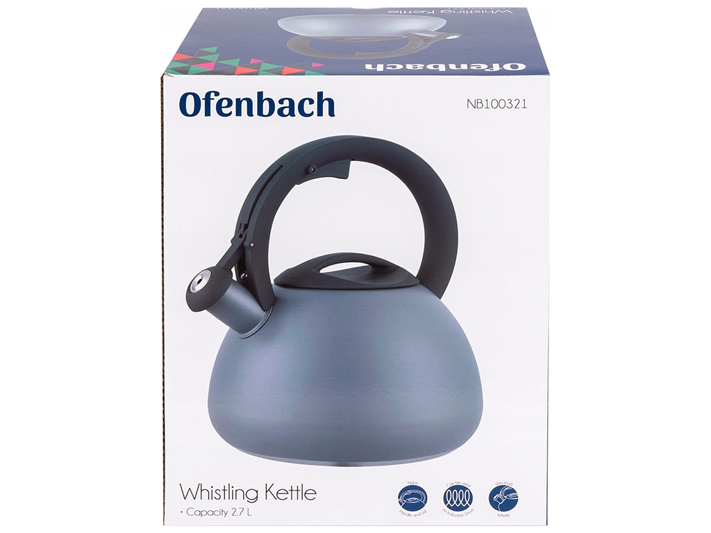 Чайник Ofenbach, з нержавіючої сталі зі свистком, 2,7л