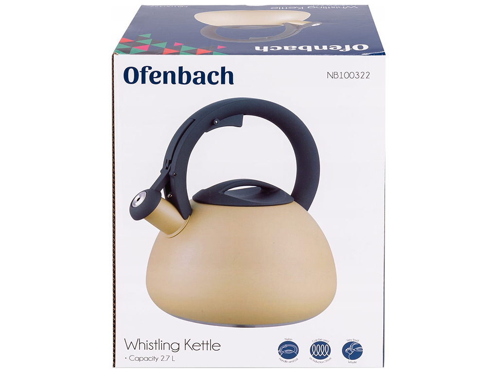 Чайник Ofenbach, з нержавіючої сталі зі свистком, 2,7л