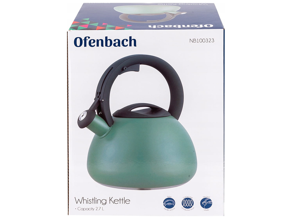 Чайник Ofenbach, з нержавіючої сталі зі свистком, 2,7л